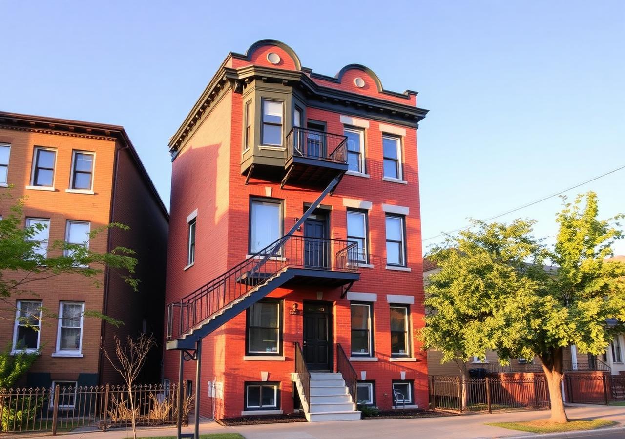 Facade of a Quebec rental building